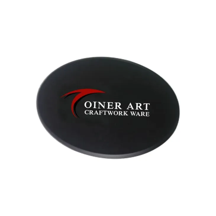 Đen Oval LOGO Plaque với Triangle Hỗ trợ